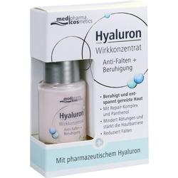 Hyaluron-Wirkstoff zur Beruhigung und Entspannung der Haut in einer kleinen Flasche.