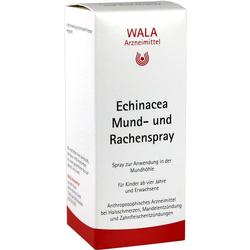 Weiße Verpackung von Echinacea Mund- und Rachenspray für Kinder und Erwachsene.